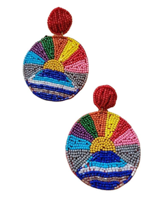 Pendientes bordados con cuentas de moda en diseño elegante hecho a mano con multicolor para mujeres y niñas - Product Image 3