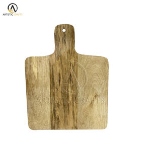 Planche à découper rectangulaire écologique en bambou durable avec bois de manguier style unique pizza servant du fromage pour usage en cuisine - Product Image 1