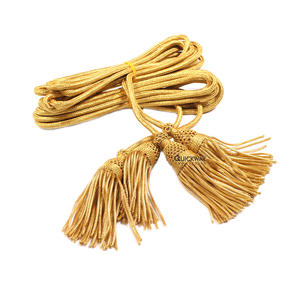 Nueva llegada precio bajo cordón litúrgico cincture borlas hechas a mano para decoración Cordón de cincture dorado - Product Image 4