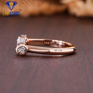 Bague en diamant Lab-Stone Party Wear 0.475 TDW Diamant taille ronde Or rose Couleur EF-VS - Product Image 3