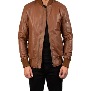 Nueva llegada chaqueta de cuero de motocicleta nuevo estilo chaquetas personalizadas de cuero genuino para hombres abrigo con cremallera XS alto a prueba de viento - Product Image 5