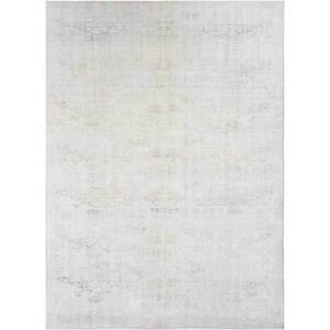 Tapis en laine ivoire vintage noué à la main, motif médaillon, style classique pour la décoration de la maison, salon, couloir, 9x12 - Pae-1259 - Product Image 1