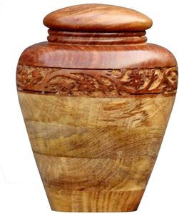Wooden Cremation Urn <b>for</b> Human <b>Ashes</b> Male/Female, Hand-Carved Cremation Adult Funeral Urn <b>Box</b> Urn <b>for</b> Human <b>Ashes</b> (Medium) - Product Image 4