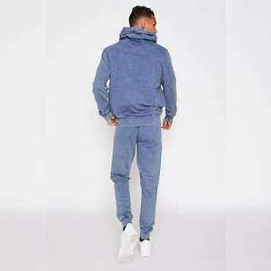 Chándal de felpa francesa con lavado ácido XL para hombre, ropa de calle personalizada, Sudadera con capucha, pantalones de chándal, detalle de diamantes de imitación, pantalones cortos de invierno del fabricante - Product Image 2