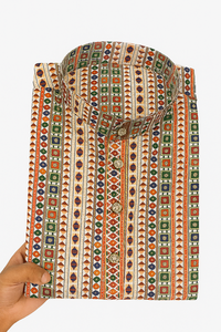 Venta caliente de los hombres tradicionales de algodón étnico indio impreso Kurta Churidar para festivales celebraciones fiesta desgaste sin arrugas - Product Image 5