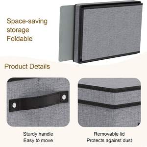 OEM Custom Fabric <b>Storage</b> Bin Lid Foldable <b>Storage</b> Box Shelves Handles Modern Luxury Clothing Shoes Organizer 6-10L Capacity - Product Image 3