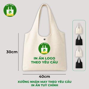 กระเป๋าผ้าแคนวาส Truong Gia ขนาด 30x40 ซม. พิมพ์โลโก้ตามสั่ง สำหรับใส่ของชำ - Product Image 1