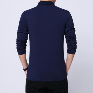 Polos de lujo de manga larga para hombre, camiseta informal de ajuste Regular para hombre, ropa de calle grande, camisetas Vintage ligeras - Product Image 3