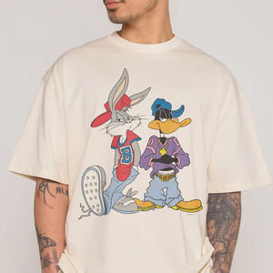 2026 Customizable Unisex T-<b>Shirt</b> 260gsm Solid Heavyweight Organic Cotton Casual Eco-Friendly Breathable Custom <b>Cartoon</b> Printed - Product Image 4