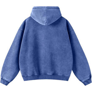 Sweat-shirt à capuche en molleton à logo personnalisé vintage délavé à l'acide, poids lourd, 100% coton, coupe régulière, poche, pour homme, streetwear d'hiver - Product Image 2