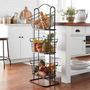 Large Capacity Metal Fruit <b>Basket</b> for Kitchen Countertop Storage Organizer Dining <b>Table</b> Centerpiece Modern Home Decor - Product Image 3