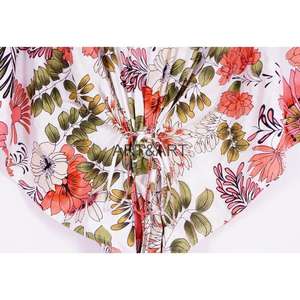 Vestido corto de mujer Coreana de algodón estampado multicolor Vestido corto de fiesta en la playa Bikini Cover up, ropa de resort, Vestido corto de noche - Product Image 3