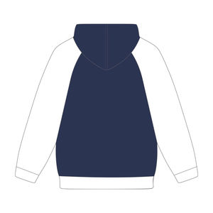 Sudadera con Capucha Azul Oscuro de Manga Raglán, Estilo Universitario, con Bordado Chenille, Orgullo Universitario de la Hermandad Griega Divine Nine, Logotipo Personalizado - Product Image 3