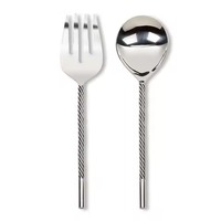 Crafts Village Traditionelles Design Silber Edelstahl Salatbesteck-Set für Zuhause Hochzeit Essen-Umweltfreundlich Spülmaschinenfest
