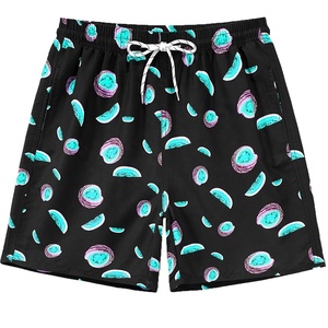 Pantalones cortos de baño con Estampado de sandía de verano 2022 para hombre con cintura con cordón, pantalones cortos de playa de tela con estampado aleatorio, OEM disponible - Product Image 6