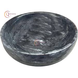 ชามเสิร์ฟหินอ่อนชิ้นเดียวทรงกลมขนาดใหญ่ชามเสิร์ฟสไตล์ญี่ปุ่นสีดำดีไซน์พรีเมี่ยม - Product Image 1