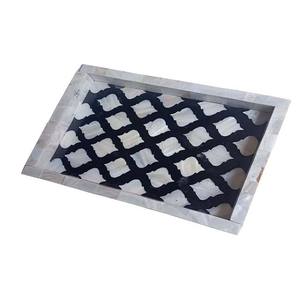 Bandeja de servicio con incrustaciones de hueso, bandeja otomana de madera con incrustación de resina de perla Madre de la India - Product Image 6