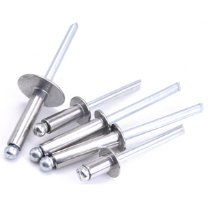 Remache ciego de cabeza plana grande de acero inoxidable 18-8 SS201 SS304 SS316 SS316L A2-70 A4-80 DIN 7337 A - Product Image 1