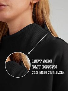 Moda mujer pulóver sudadera moda cuello alto diseño sudadera estilo cálido y cómodo - Product Image 2