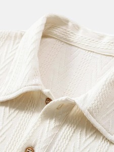 Nueva Camisa Casual para Hombre con Bolsillo, Media Abotonadura, Manga Corta, Color Sólido, Tela de Lona Texturizada, Secado Rápido - Product Image 4