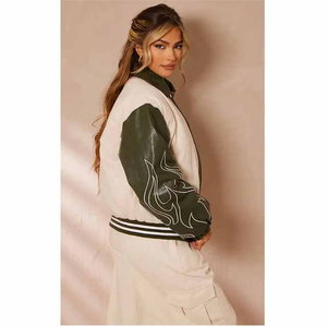 Veste de baseball universitaire personnalisée pour femmes de haute qualité Split Lettermen Windbreak Jacket Manufacturing Veste universitaire de haute qualité - Product Image 4