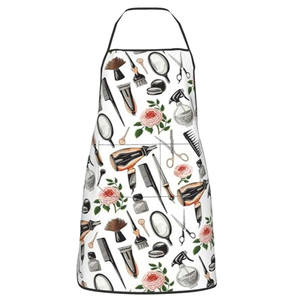 Tablier à bavette avec logo personnalisé sans poches Tabliers de serveur longs pour femmes et hommes Tissu et polyester pour les salons de coiffure - Product Image 6