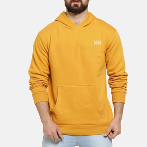 Sudadera con capucha de alta calidad con bolsillo de canguro, ropa informal mezclada de algodón básico de Color sólido, Sudadera con capucha cómoda - Product Image 5