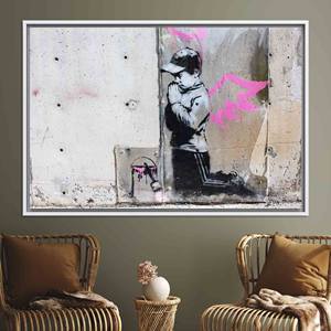 Tableau imprimé sur toile : Décoration murale inspirée de Banksy Boy, TOILE ENCADRÉE BLANCHE - Product Image 1