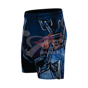 กางเกงมวยขาสั้นต่อสู้สำหรับทุกเพศกางเกง MMA แบบระบายอากาศทนทานน้ำหนักเบาพิมพ์ลายหน้าจอโลโก้ด้านหน้า - Product Image 3