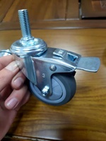 Roue pivotante universelle en caoutchouc industriel 3"-10" pour chariot à main, avec frein et trou de boulon pour fourche fixe, capacité de charge 70-180kg Vinadali