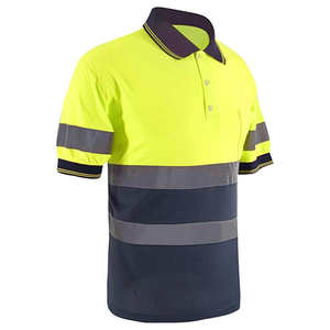 Polo de sécurité avec rayures réfléchissantes chemises de travail pour hommes vêtements de travail haute visibilité été séchage rapide respirant chemise réfléchissante 2024 - Product Image 3