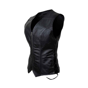 Chaleco de Motociclista para Mujer de Alta Calidad, Personalizado, Color Personalizado, 100% Cuero Genuino, Tejido Vintage, Impermeable y Cortavientos, con Bolsillos - Product Image 3