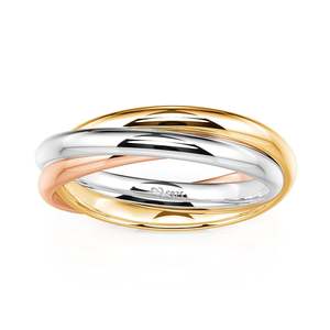Anillo Cruzado Tricolor para Hombre Jeulia, Plata de Ley, Diseño Animal, Estilo Hiphop - Product Image 1