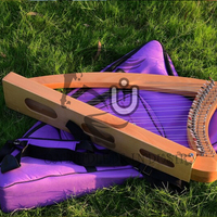 Harpe 26 cordes celtique à leviers, musique folklorique irlandaise, en bois de hêtre fait main, qualité supérieure, livrée avec sac de transport et clé d'accordage UNBRIDLEDS