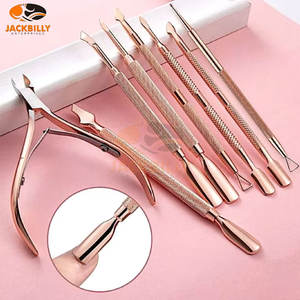 Suministros profesionales de belleza para uñas de todos los colores, recortador de cutículas de acero inoxidable y empujadores de uñas - Product Image 3