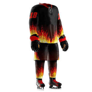 Maillots de hockey personnalisés 2025 en gros, conception OEM, uniforme de hockey sur glace imprimé par transfert thermique pour hommes, nom d'équipe personnalisé, haute qualité - Product Image 5