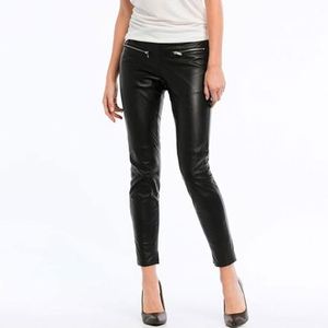 Pantalones de Invierno para Mujer, de Cuero Genuino y Lona, con Frente Plano, Impermeables, Transpirables y Ecológicos, Color Sólido, Precio al por Mayor - Product Image 4