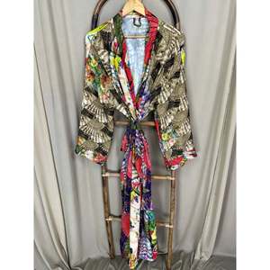 Recycled Silk Sari Women's Boho Chic Vintage <b>Beach</b> Cover Dress <b>Robe</b> for Resort Wear Gypsy House Kimono for Lounge Swimsuit Up's - Product Image 5