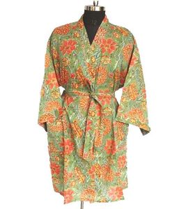 Kimono de algodón de moda Vintage de lujo, ropa de dormir ligera de verano para noche junto a la piscina, ropa informal elegante tejida para mujer - Product Image 1