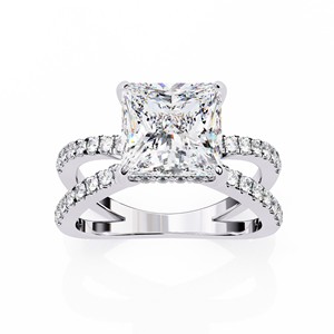 Bague en or rose certifié IGI pour femmes plaquée or 14 carats pour les collections de mariée et les commandes de bijoux personnalisés en vente! - Product Image 1