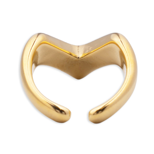 CUCOCUCA YXQ R233 Anello da donna moderno in acciaio inossidabile placcato oro, design elegante e confortevole, tonalità dorata, stile intramontabile, spedizione UE in 48 ore - Product Image 2