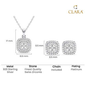 ชุดเครื่องประดับเงินแท้ทรงวินเทจ ดีไซน์ดอกไม้ ประดับเพชร รุ่น Silver Queen Diamonds เคลือบโรเดียม เหมาะสำหรับเป็นของขวัญในโอกาสหมั้นและวันครบรอบ - Product Image 5