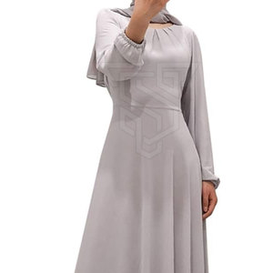 ชุดแม็กซี่เดรสมุสลิมแขนยาวสไตล์อาหรับ, ใหม่ชุดเดรสยาวลำลองอิสลามสีพื้นสำหรับผู้หญิงขนาดผู้ใหญ่ - Product Image 6