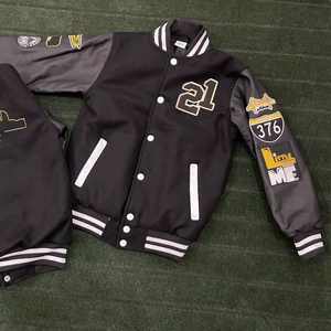 เสื้อแจ็กเก็ตหนังขนสัตว์สำหรับผู้ชายวินเทจปักลายด้วยกรด - Product Image 1