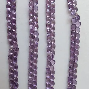 Améthyste perles à facettes brins coeur Briollite perles de pierres précieuses pour la fabrication de bijoux brésiliens améthyste pierre naturelle bonne qualité