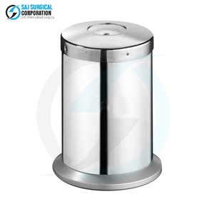 Distributeur de coton Methot avec couvercle Instrument creux en acier inoxydable pour le stockage et la distribution hygiéniques de laine de coton - Product Image 1