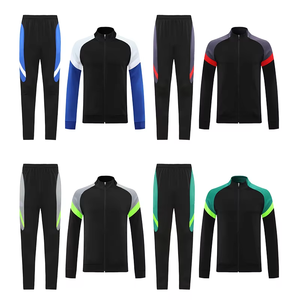 Ropa deportiva de poliéster al por mayor, chándales en blanco, chándal deportivo para correr para hombre, trajes de entrenamiento de fútbol personalizados, medias chaquetas OEM - Product Image 3