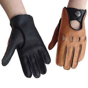 Gants en cuir pleine main pour hommes OEM, nouvelle mode, hiver, conduite automobile, en peau de mouton et de chèvre pour moto - Product Image 5
