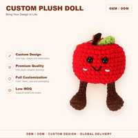 Porte-clés personnalisé BM Brand Apple en coton doux, jouets en peluche 1584 cm, directement de l'usine, unisexe, pour fêtes