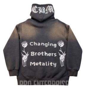 Sweat-shirts à capuche pour hommes de haute qualité, logo frontal, noir, délavé à l'acide, impression sérigraphique, taille plus, respirant, 100% coton, poche - Product Image 6